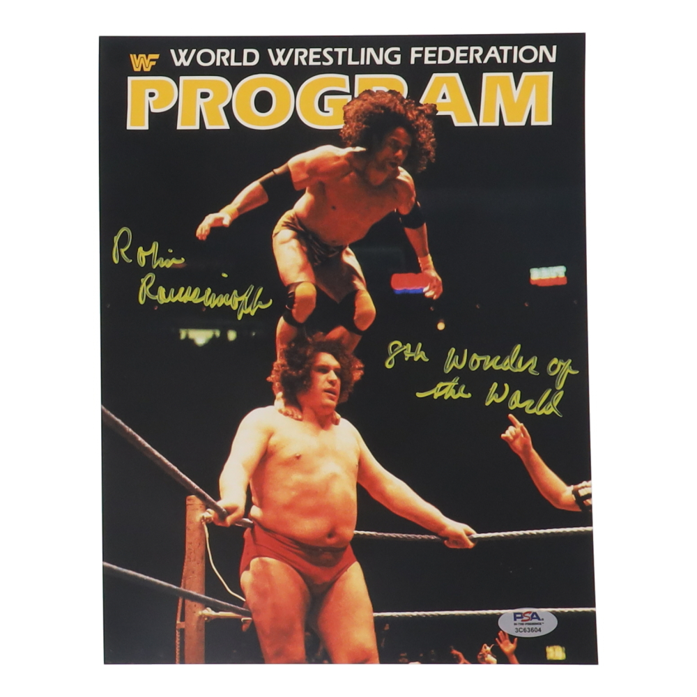 Wwf Programs Robin Roussimoff Signed WWF Program Cover