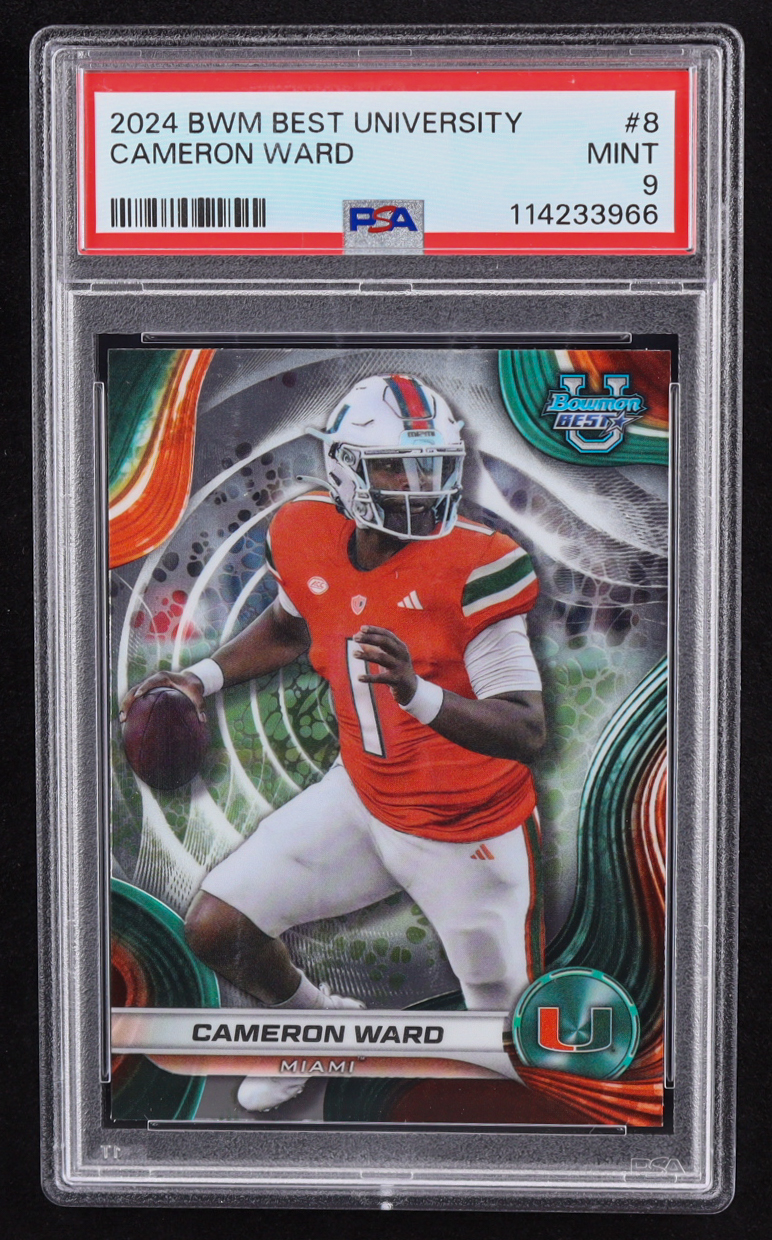 Cameron Ward 2024 Bowman's Best University #8 RC (PSA 9) at PristineAuction.com Cameron Ward 2024 Bowman's Best University #8 RC (PSA 9) at PristineAuction.com