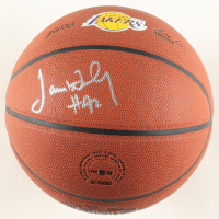 James Worthy Signed NBA Lakers Logo Basketball (Schwartz) at PristineAuction.com