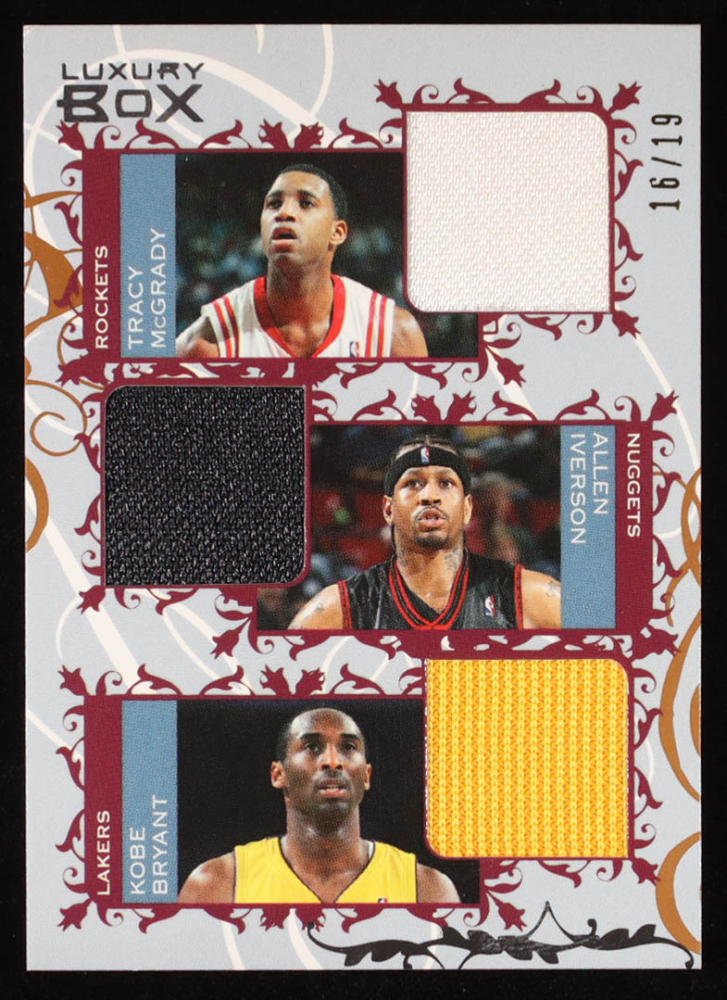 Tracy McGrady / Allen Iverson / Kobe Bryant 2006-07 Topps Luxury Box Courtside Relics Triple Bronze #MIB #16/19