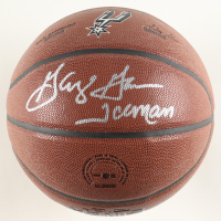 George Gervin Signed Spurs Logo NBA Basketball Inscribed "Iceman" (Schwartz) at PristineAuction.com