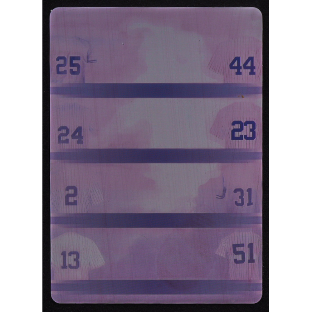 Jason Giambi / Reggie Jackson / Rickey Henderson / Don Mattingly / Derek Jeter / Dave Winfield / Alex Rodriguez / Bernie Williams 2023 Leaf Bronx Legacy Dream Team 8 Printing Plate Magenta #DT8-1 #1/1 at PristineAuction.com