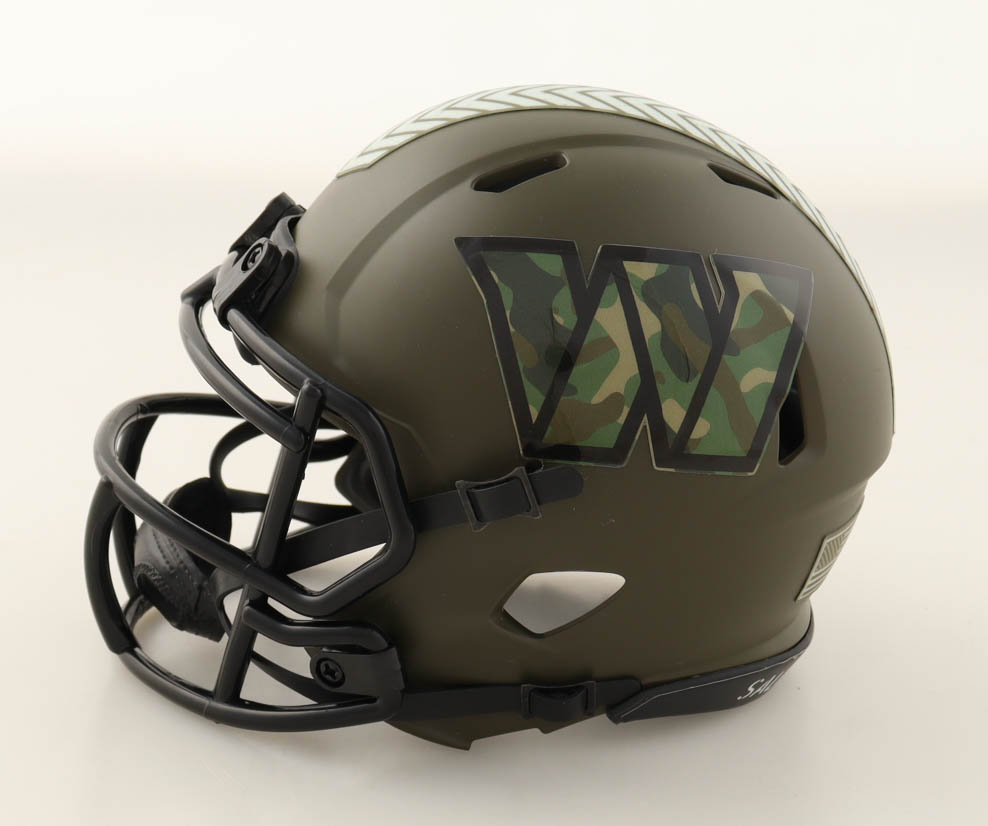 Adam Peters Signed Commanders Salute To Service Alternate Speed Mini Helmet (Beckett) at PristineAuction.com Adam Peters Signed Commanders Salute To Service Alternate Speed Mini Helmet (Beckett) at PristineAuction.com