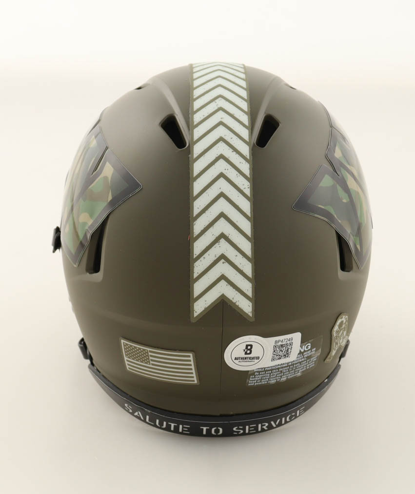 Adam Peters Signed Commanders Salute To Service Alternate Speed Mini Helmet (Beckett) at PristineAuction.com Adam Peters Signed Commanders Salute To Service Alternate Speed Mini Helmet (Beckett) at PristineAuction.com