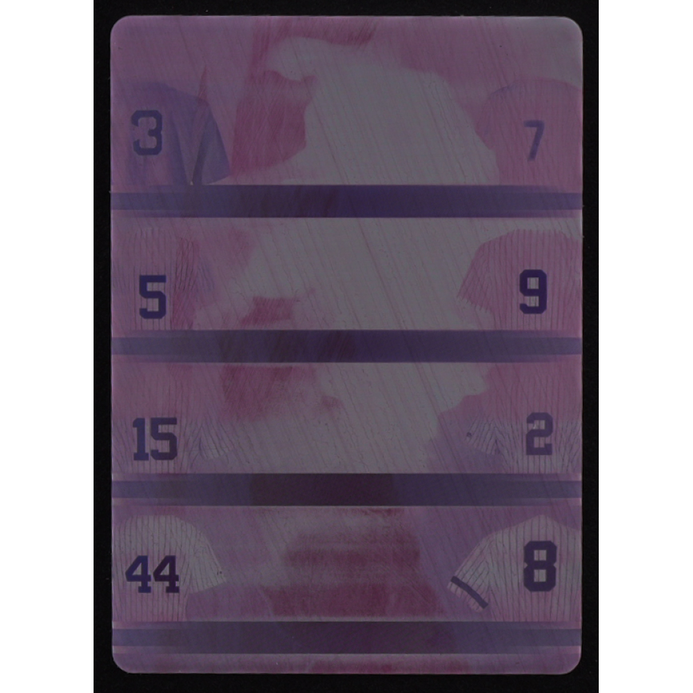 Babe Ruth / Mickey Mantle / Joe Dimaggio / Roger Maris / Thurman Munson / Derek Jeter / Reggie Jackson / Yogi Berra 2023 Leaf Bronx Legacy Dream Team 8 Printing Plate Magenta #DT8-6 #1/1 at PristineAuction.com
