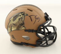 Dave Canales Signed Panthers Salute To Service Alternate Speed Mini Helmet (Beckett) at PristineAuction.com