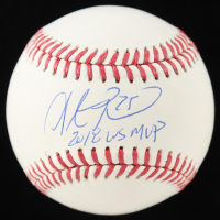 Steve Pearce Signed OML Baseball Inscribed "2018 WS MVP" (Schwartz) at PristineAuction.com