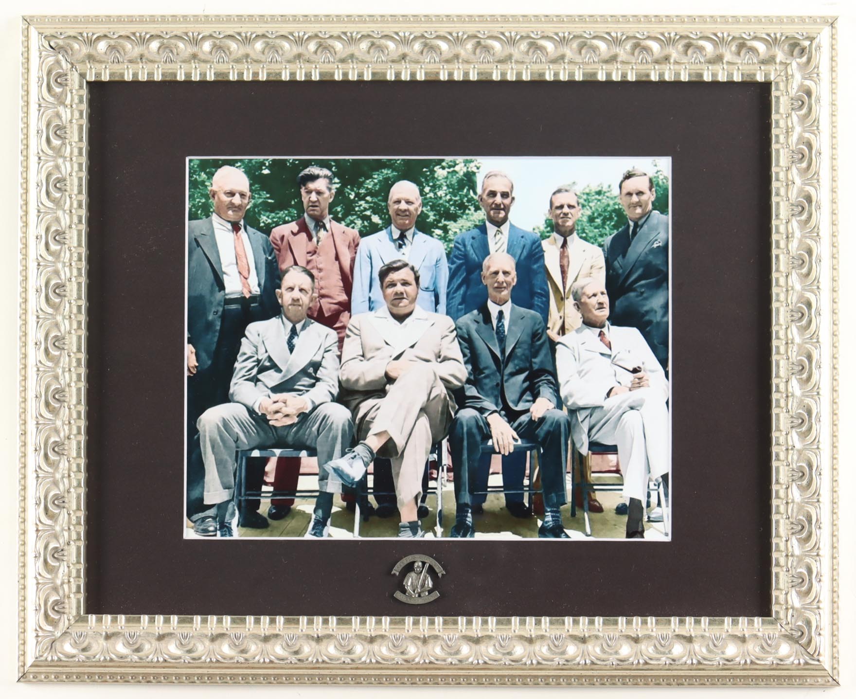 1936 MLB Hall of Fame Induction Custom Framed Colorized Photo Display with Cooperstown Pin at PristineAuction.com 1936 MLB Hall of Fame Induction Custom Framed Colorized Photo Display with Cooperstown Pin at PristineAuction.com
