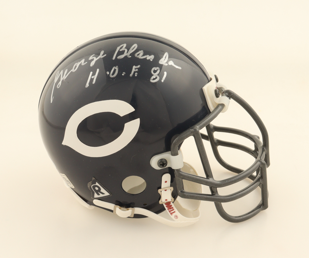 George Blanda Signed Bears Throwback Alternate Mini Helmet Inscribed "HOF 81" (PSA) at PristineAuction.com George Blanda Signed Bears Throwback Alternate Mini Helmet Inscribed "HOF 81" (PSA) at PristineAuction.com
