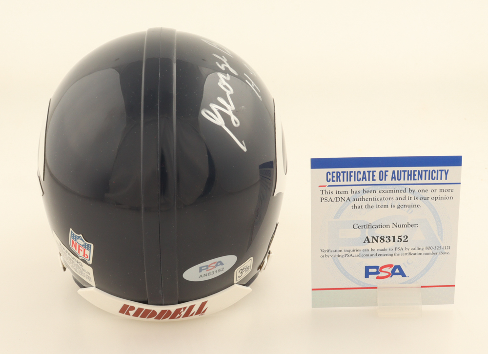George Blanda Signed Bears Throwback Alternate Mini Helmet Inscribed "HOF 81" (PSA) at PristineAuction.com George Blanda Signed Bears Throwback Alternate Mini Helmet Inscribed "HOF 81" (PSA) at PristineAuction.com