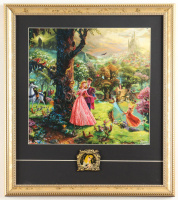 Thomas Kinkade "Sleeping Beauty" Custom Framed Print Display with Sleeping Beauty Pin at PristineAuction.com