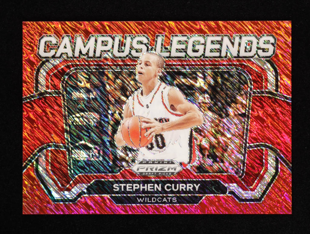 Stephen Curry 2024-25 Panini Prizm Draft Picks Campus Legends Prizms Red Shimmer FOTL #2 #3/9