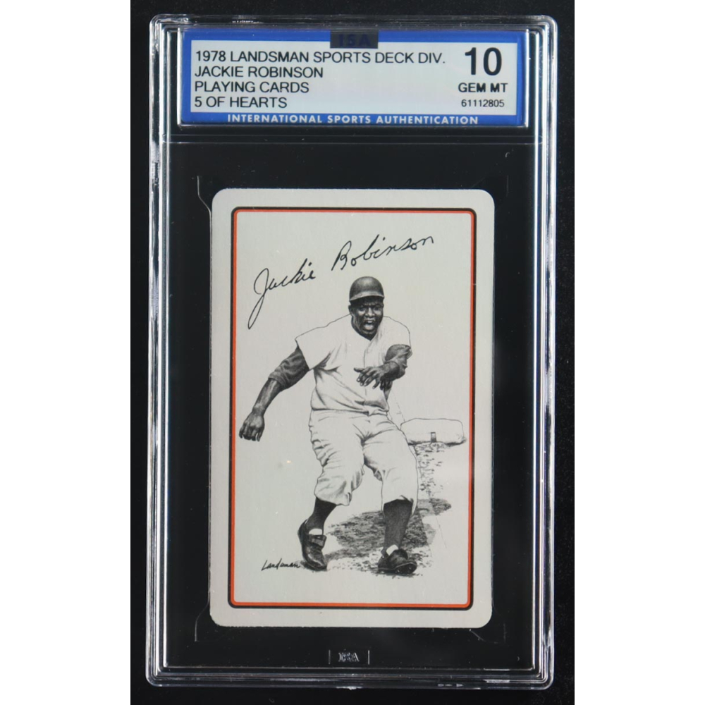 Carte à jouer Landsman 1978 Jackie Robinson joker noir SGC 9