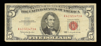 1963 United States $5 Five Dollar Legal Tender Note - Red Seal at PristineAuction.com