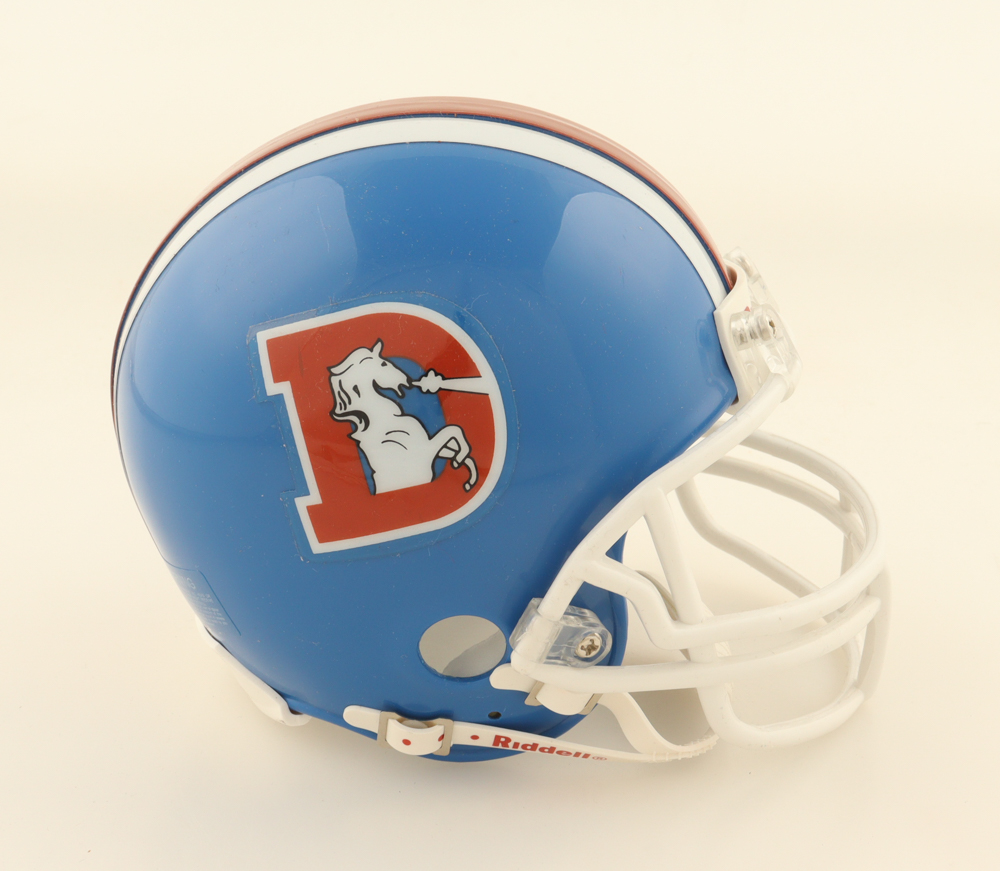 Floyd Little Signed Broncos Thowback Alternate Mini Helmet Inscribed "HOF 10" (PSA) at PristineAuction.com Floyd Little Signed Broncos Thowback Alternate Mini Helmet Inscribed "HOF 10" (PSA) at PristineAuction.com