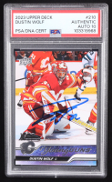 Dustin Wolf 2023-24 Upper Deck #210 YG RC (PSA | Autograph Grade 10) at PristineAuction.com