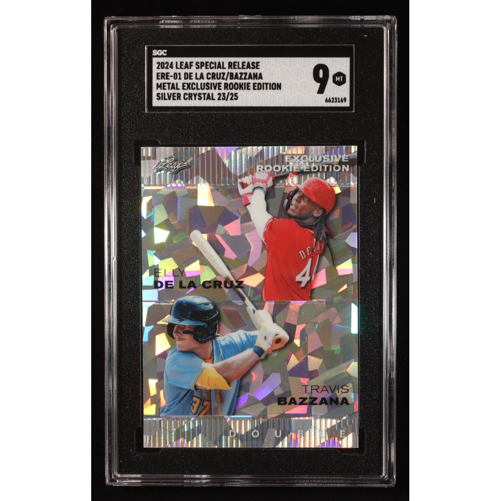 Elly De La Cruz / Travis Bazzana 2023 Leaf Metal Special Release Exclusive Rookie Edition Silver Crystal #ERE-01 #23/25 RC (SGC 9) at PristineAuction.com