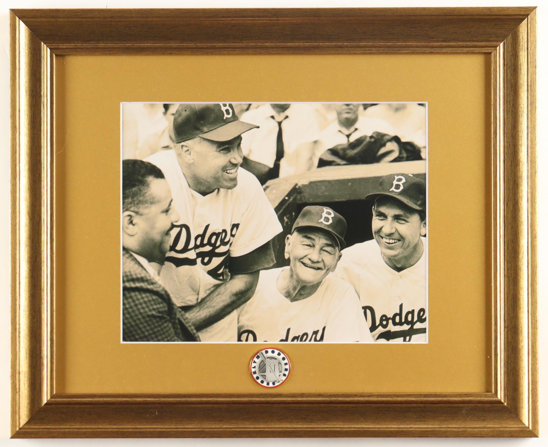 1955 Dodgers Custom Framed Photo Display With Dodgers Pin | Pristine ...