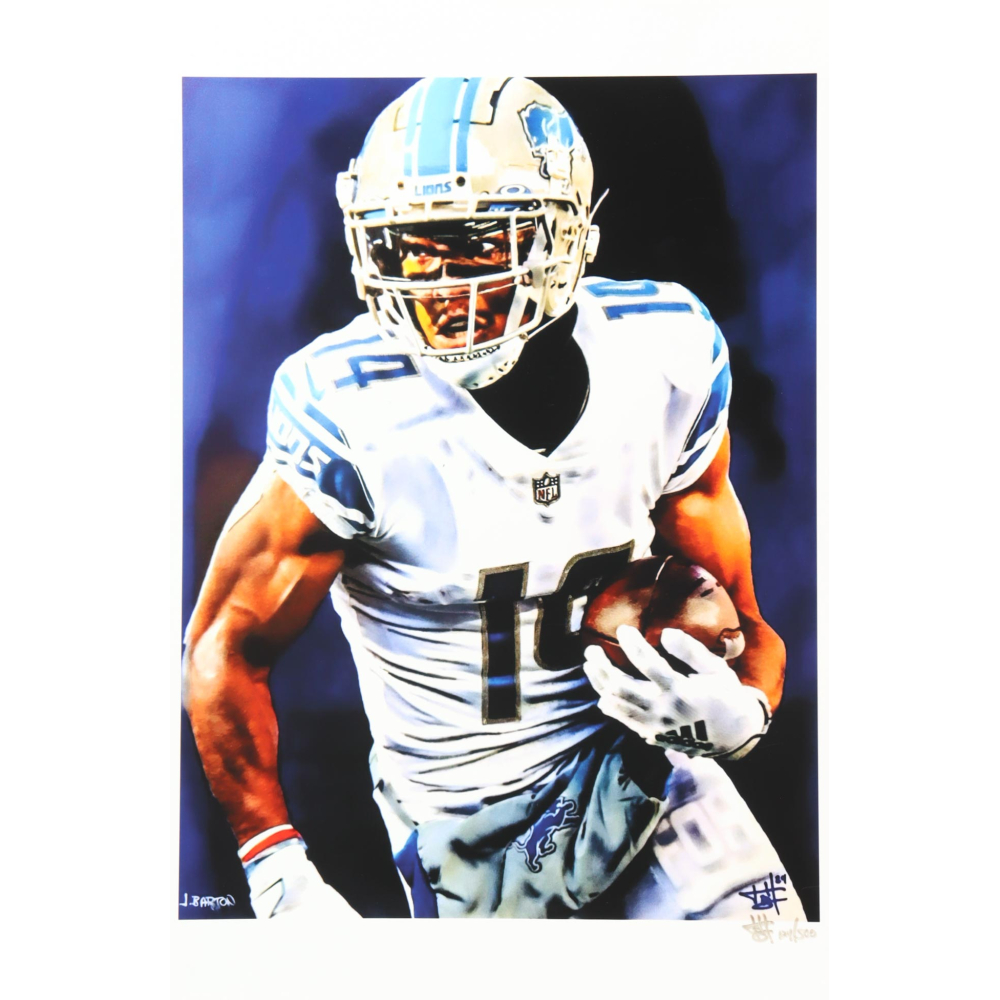 "Amon-Ra St. Brown" Lions LE 12x18 Lithograph by Joshua Barton #/500 (PA) at PristineAuction.com