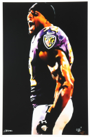 "Ray Lewis" Ravens LE 12x18 Lithograph by Joshua Barton #/500 (PA) at PristineAuction.com