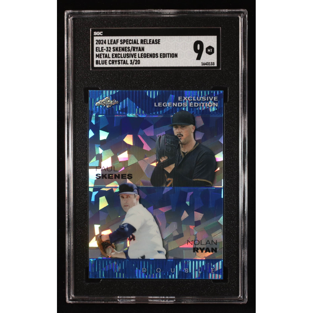 Paul Skenes / Nolan Ryan 2024 Leaf Metal Special Release Exclusive Legends Edition Blue Crystal #ELE-32 #03/20 (SGC 9) at PristineAuction.com