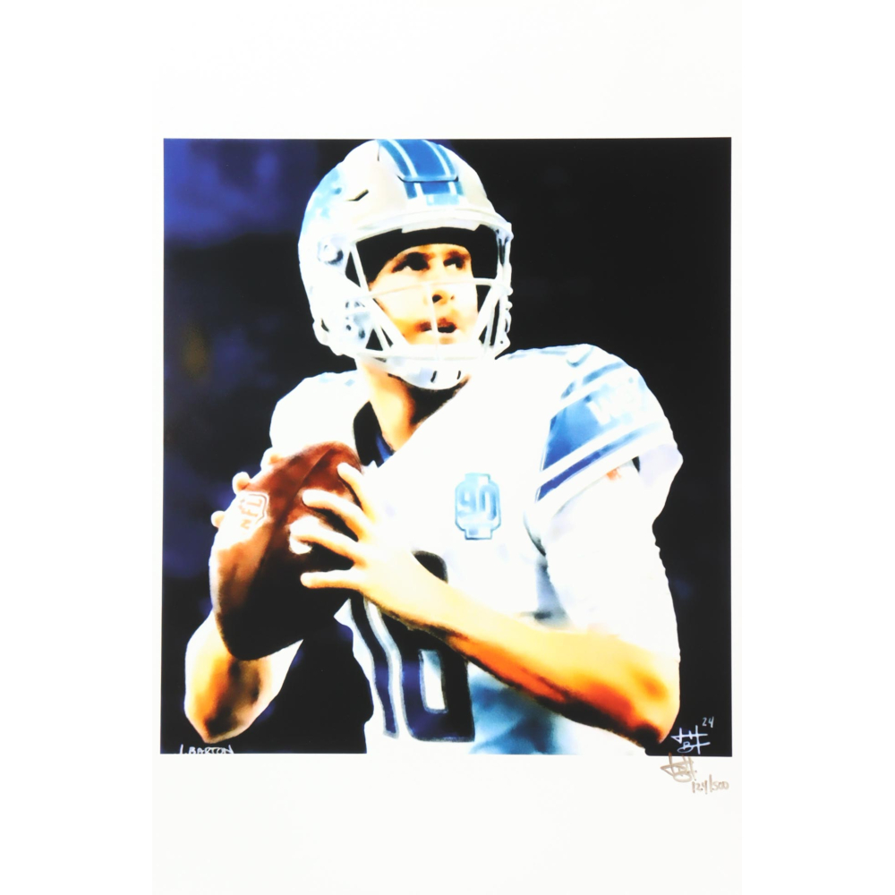 "Jared Goff" Lions LE 12x18 Lithograph by Joshua Barton #/500 (PA) at PristineAuction.com