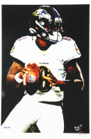 "Lamar Jackson" Ravens LE 12x18 Lithograph by Joshua Barton #/500 (PA) at PristineAuction.com