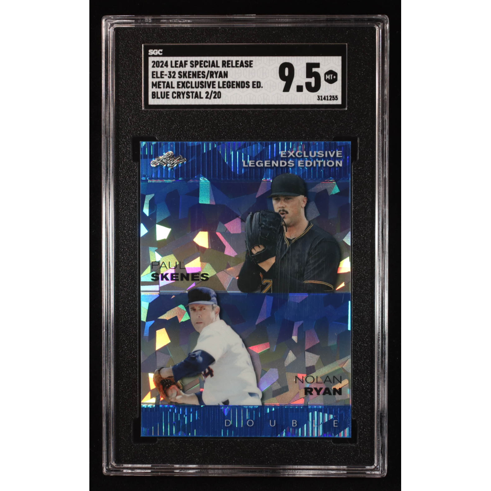 Paul Skenes / Nolan Ryan 2024 Leaf Metal Special Release Exclusive Legends Edition Blue Crystal #ELE-32 #02/20 (SGC 9.5) at PristineAuction.com