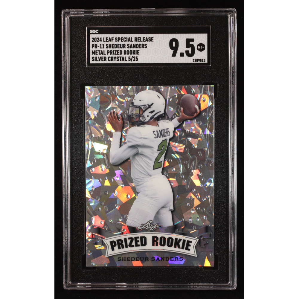 Shedeur Sanders 2024 Leaf Metal Special Release Prized Rookie Silver Crystal #PR-11 #05/25 RC (SGC 9.5) at PristineAuction.com
