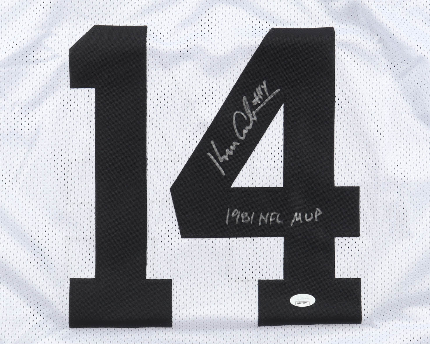 Ken Anderson Signed Jersey Inscribed "1981 NFL MVP" (JSA) at PristineAuction.com Ken Anderson Signed Jersey Inscribed "1981 NFL MVP" (JSA) at PristineAuction.com