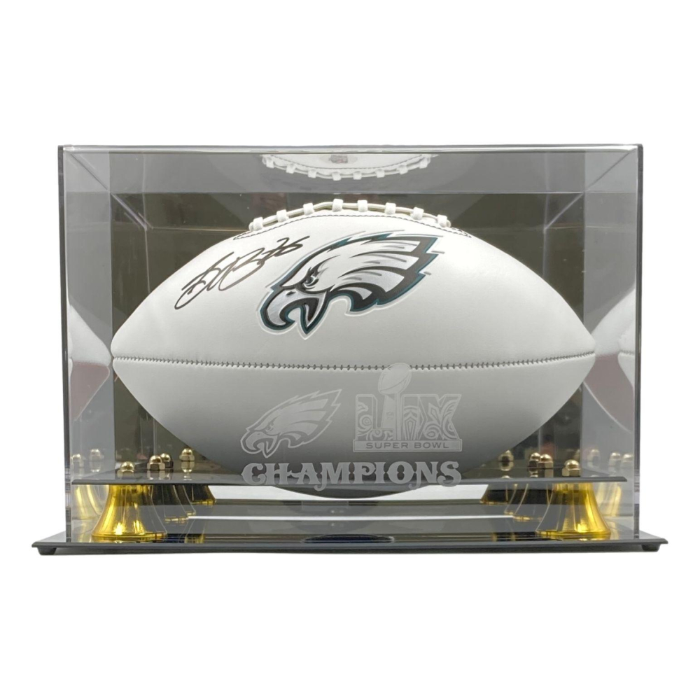 Saquon Barkley Signed Eagles Logo Football with Super Bowl LIX ...