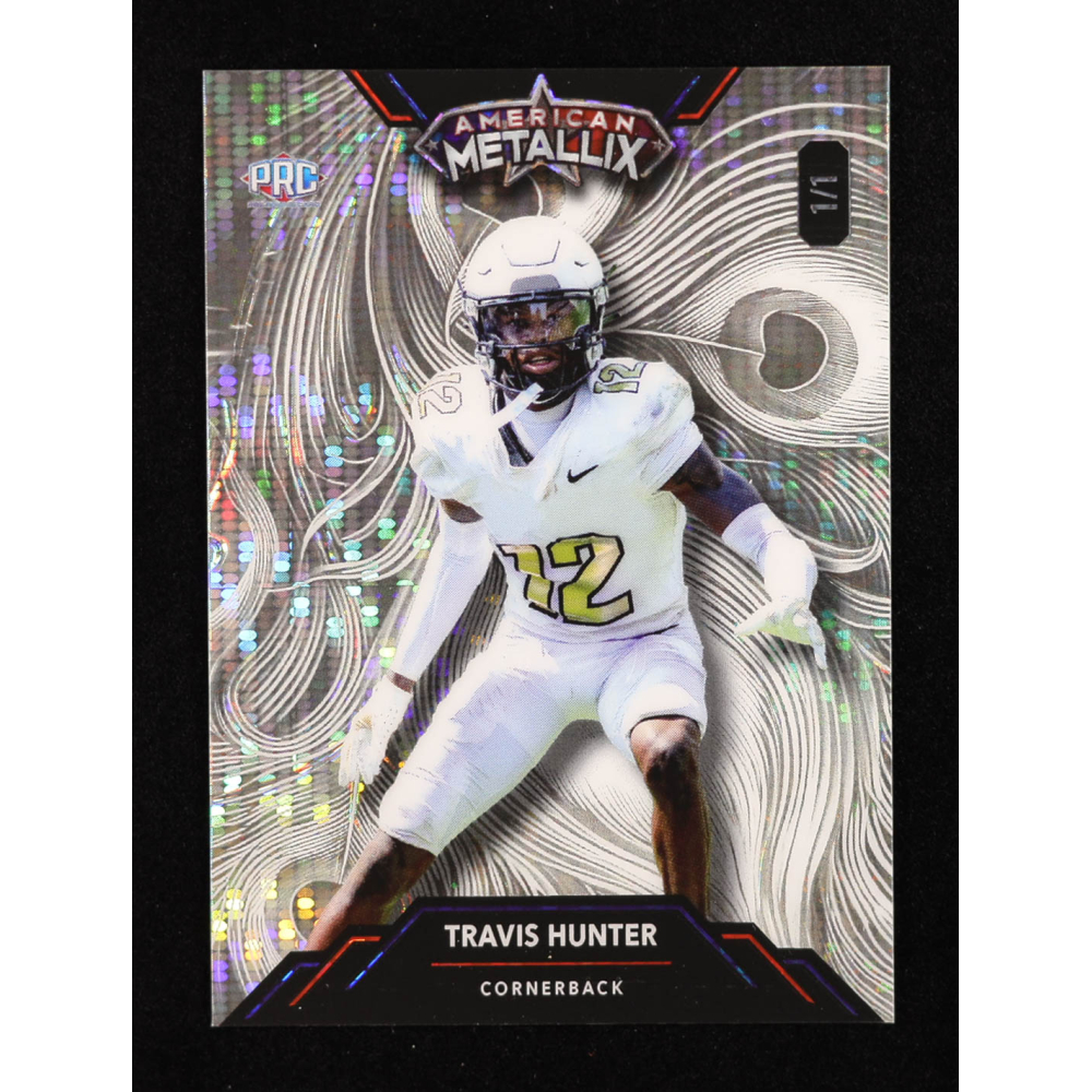 Travis Hunter 2023 Wild Card American Metallix Silver Pulsar #WMMF-TH #1/1 RC at PristineAuction.com
