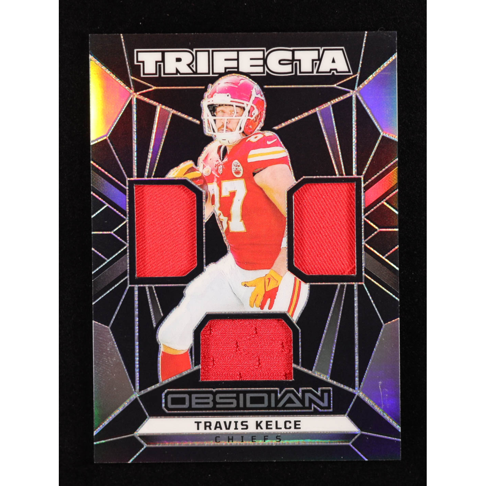 Travis Kelce 2024 Panini Obsidian Trifecta Swatches #38 at PristineAuction.com