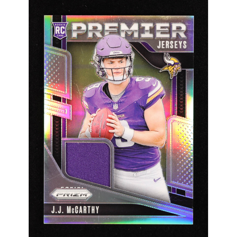 J.J. McCarthy 2024 Panini Prizm Premier Jerseys #8 RC at PristineAuction.com