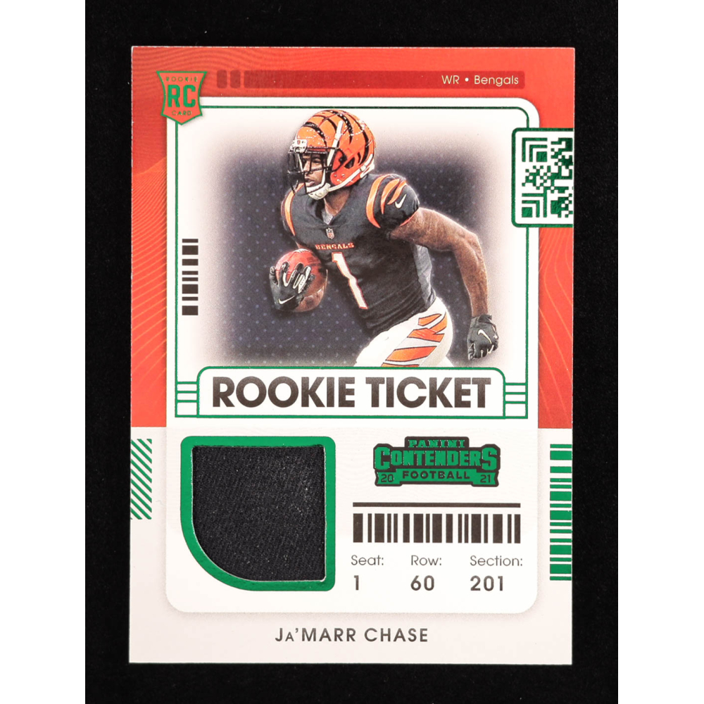 Ja'Marr Chase 2021 Panini Contenders Rookie Ticket Swatches #5 RC at PristineAuction.com