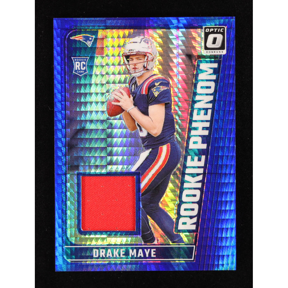 Drake Maye 2024 Donruss Optic Rookie Phenoms Blue Hyper #12 RC at PristineAuction.com