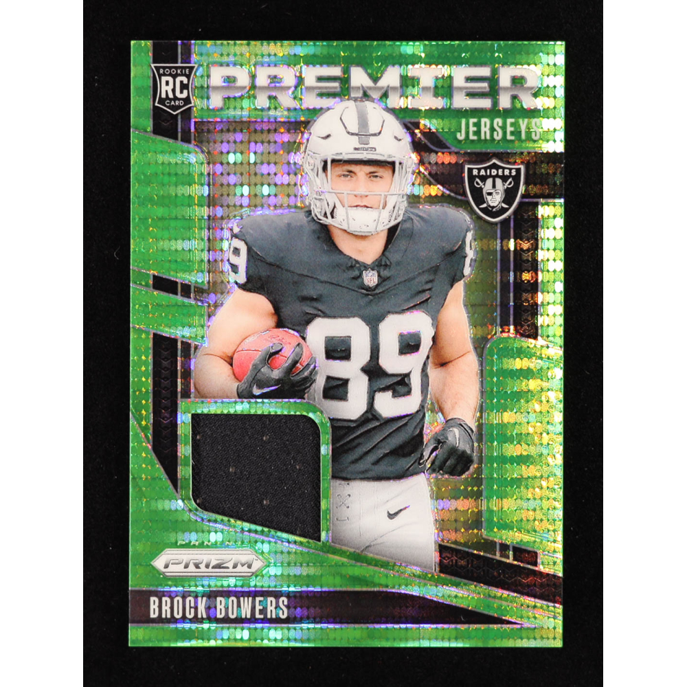 Brock Bowers 2024 Panini Prizm Rookie Gear Neon Green Pulsar #3 RC at PristineAuction.com