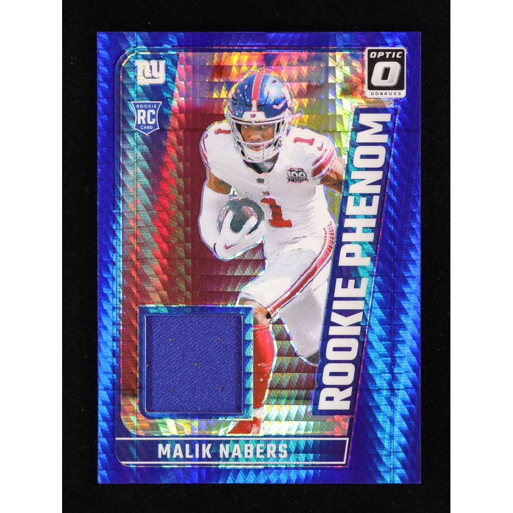 Malik Nabers 2024 Donruss Optic Rookie Phenoms Blue Hyper #28 RC at PristineAuction.com