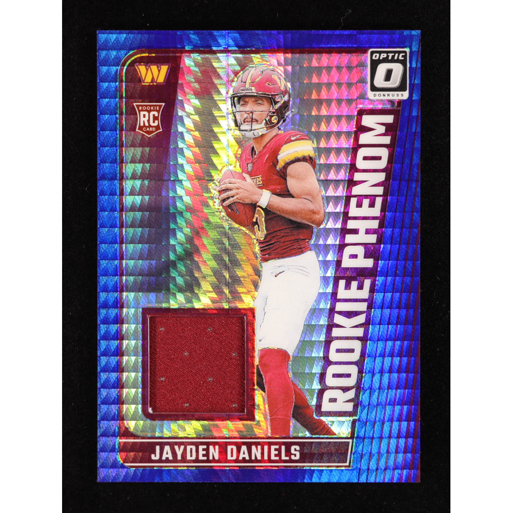 Jayden Daniels 2024 Donruss Optic Rookie Phenoms Blue Hyper #17 RC at PristineAuction.com