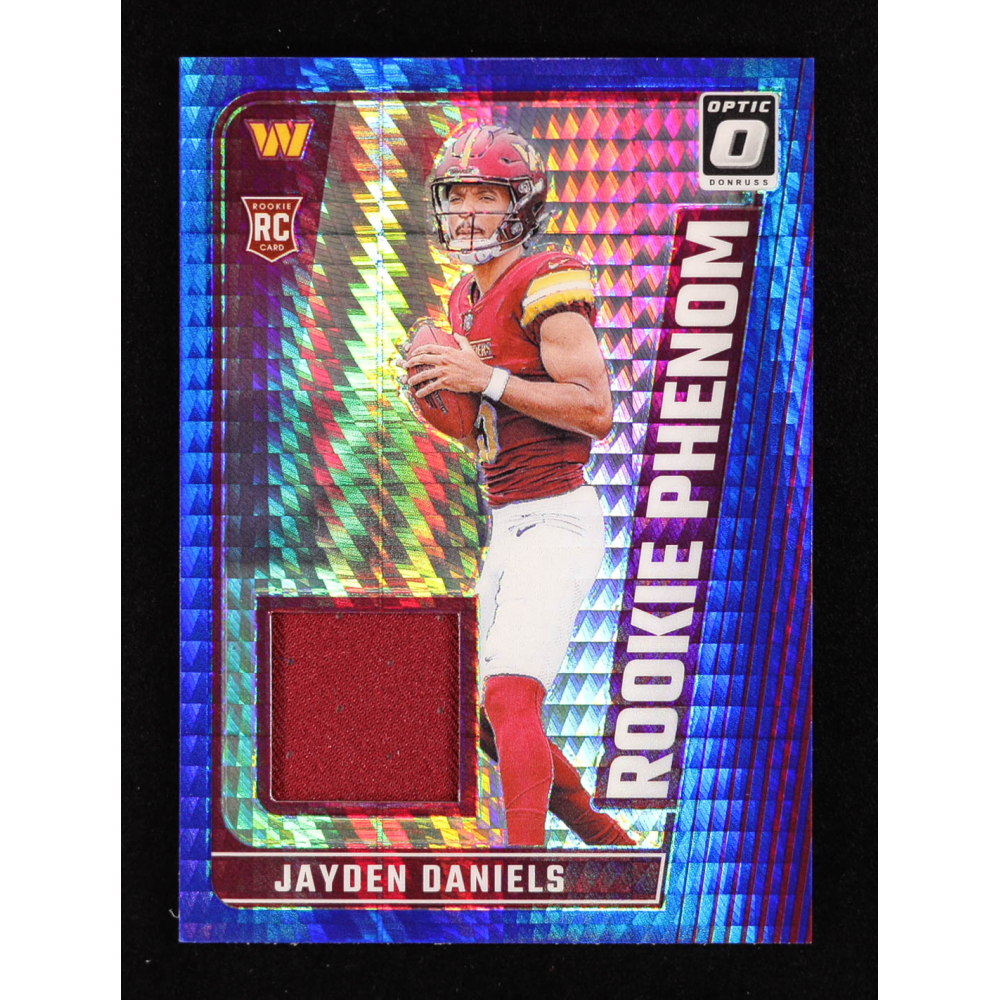 Jayden Daniels 2024 Donruss Optic Rookie Phenoms Blue Hyper #17 RC at PristineAuction.com