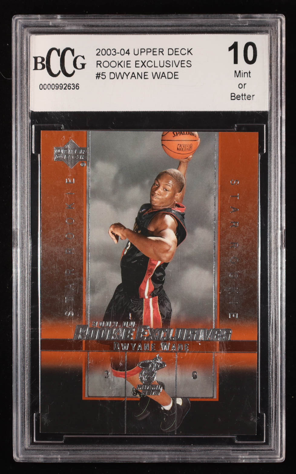 Dwyane Wade 2003-04 Upper Deck Rookie Exclusives #5 RC (BCCG 10) at PristineAuction.com Dwyane Wade 2003-04 Upper Deck Rookie Exclusives #5 RC (BCCG 10) at PristineAuction.com