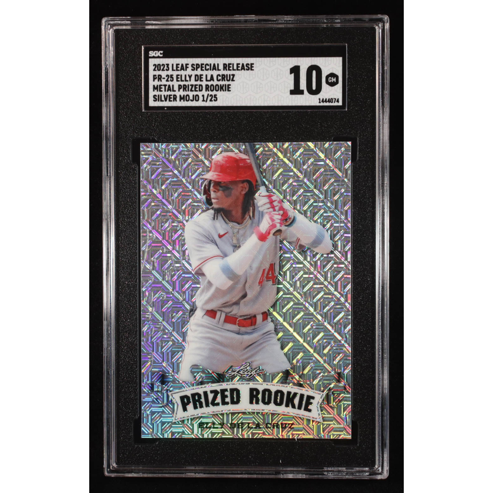Elly De La Cruz 2023 Leaf Metal Special Release Prized Rookie Mojo Silver #PR25 RC #1/25 (SGC 10) at PristineAuction.com