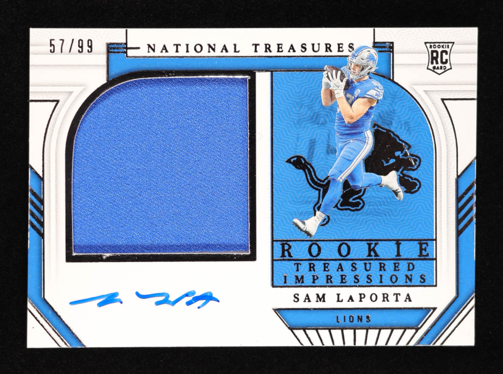 Sam LaPorta 2023 Panini National Treasures Rookie Treasured Impressions #16 #57/99 RC