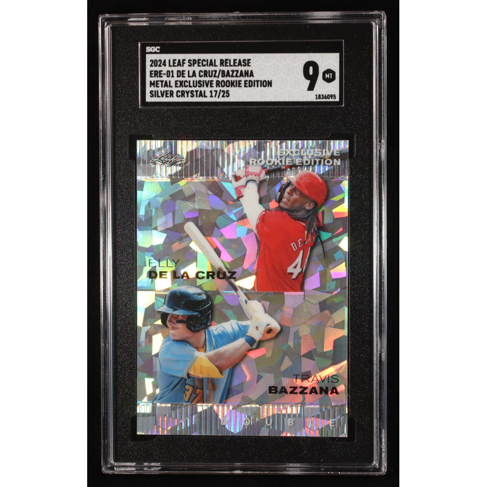 Elly De La Cruz / Travis Bazzana 2024 Leaf Metal Special Release Metal Exclusive Silver Crystal #ERE1 RC #17/25 (SGC 9) at PristineAuction.com