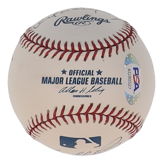 Giants OML Baseball Signed & Inscribed By (5) with Willie Mays, Juan Marichal, Willie McCovey, Gaylord Perry & Orlando Cepeda (PSA) at PristineAuction.com Giants OML Baseball Signed & Inscribed By (5) with Willie Mays, Juan Marichal, Willie McCovey, Gaylord Perry & Orlando Cepeda (PSA) at PristineAuction.com