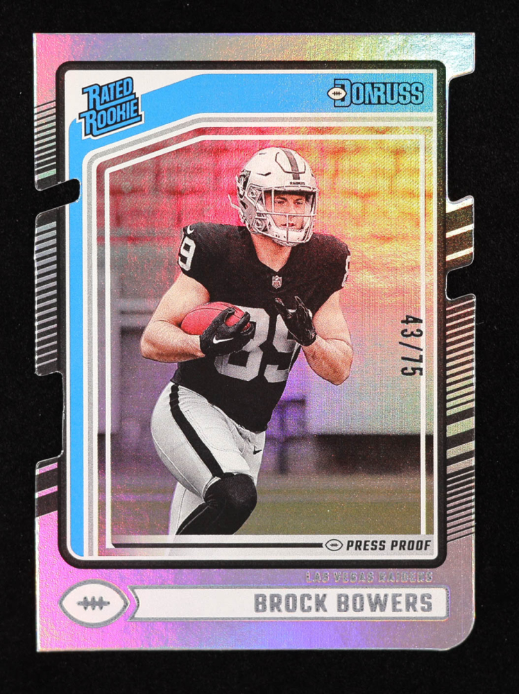 Brock Bowers 2024 Donruss Press Proof Silver Die Cut #394 #43/75 RR RC