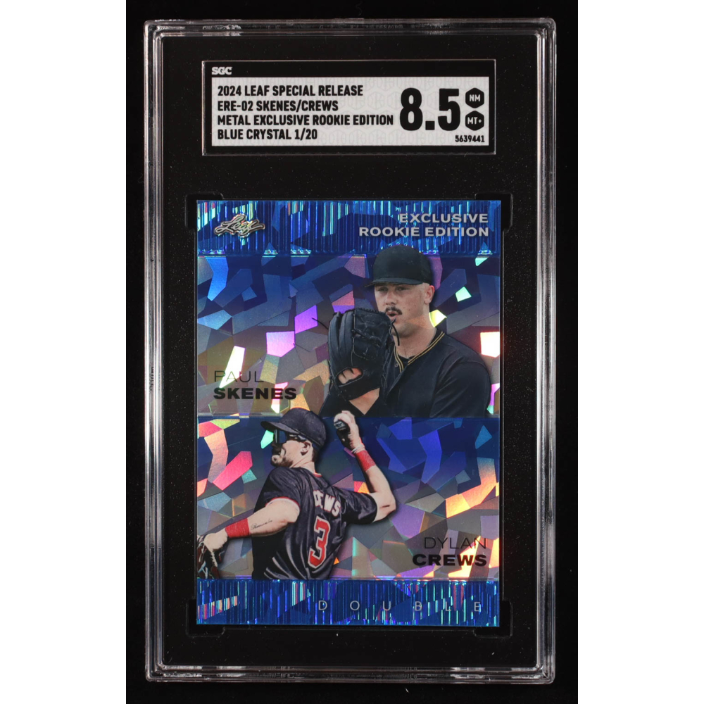Paul Skenes / Dylan Crews 2024 Leaf Metal Special Release Exclusive Edition Blue Crystal #ERE02 RC #1/20 (SGC 8.5) at PristineAuction.com