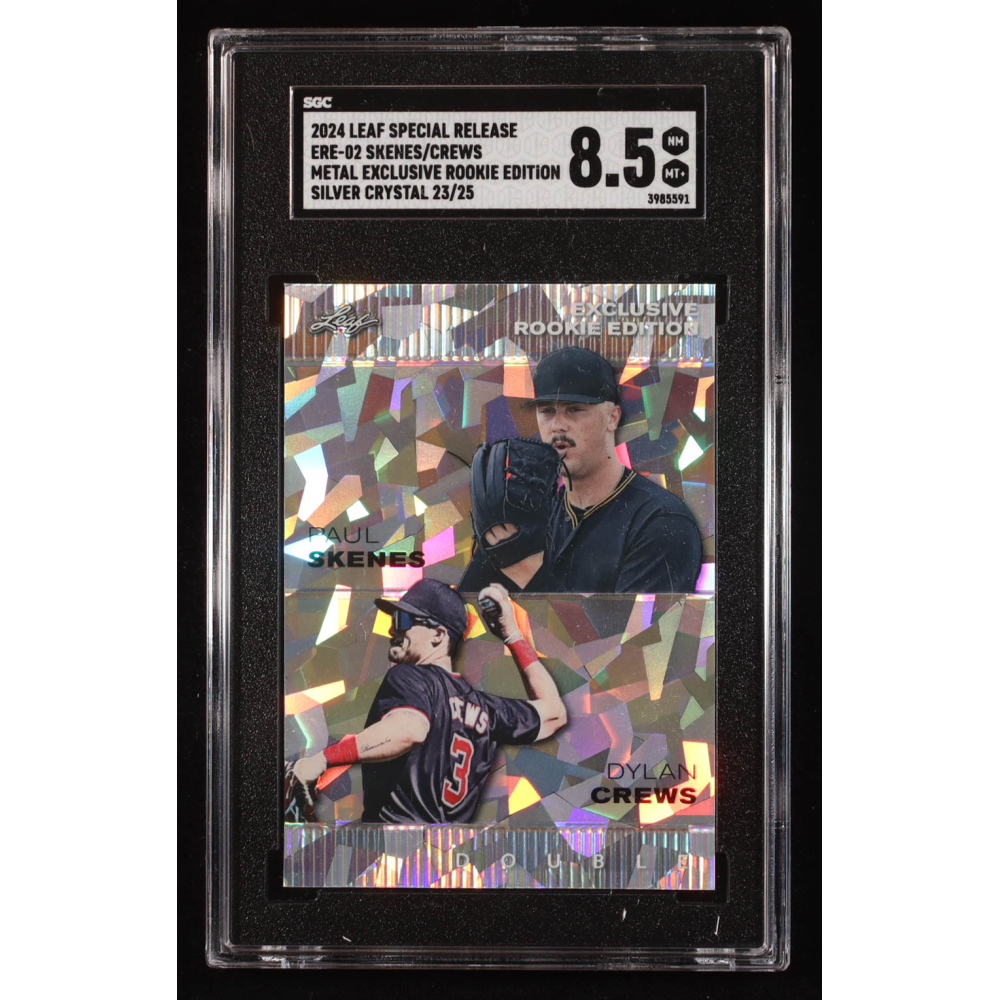 Paul Skenes / Dylan Crews 2024 Leaf Metal Special Release Exclusive Edition Silver Crystal #ERE02 RC #23/25 (SGC 8.5) at PristineAuction.com