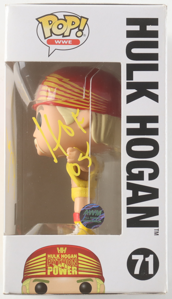 Hulk Hogan Signed WWE #71 Hulk Hogan Funko Pop! Vinyl Figure Inscribed "HOF 05" (AWM) at PristineAuction.com Hulk Hogan Signed WWE #71 Hulk Hogan Funko Pop! Vinyl Figure Inscribed "HOF 05" (AWM) at PristineAuction.com