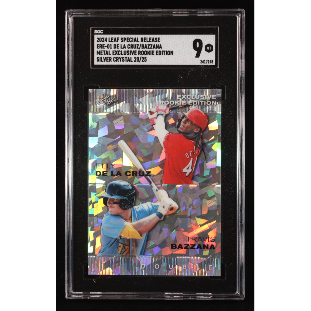 Elly De La Cruz / Travis Bazzana 2024 Leaf Metal Special Release Metal Exclusive Silver Crystal #ERE1 RC #20/25 (SGC 9) at PristineAuction.com